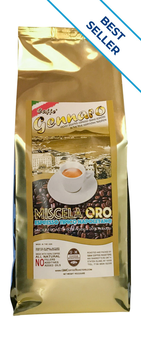 Caffe Gennaro - 1kg. or 1lb. - Premium Espresso from G&M COFFEE ROASTER, INC - Just $11.00! Shop now at G&M COFFEE ROASTER, INC