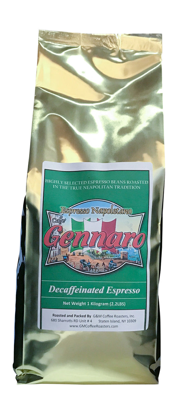 Caffe Gennaro Decaf - 1kg. or 1lb. - Premium Espresso from G&M COFFEE ROASTER, INC - Just $13.00! Shop now at G&M COFFEE ROASTER, INC