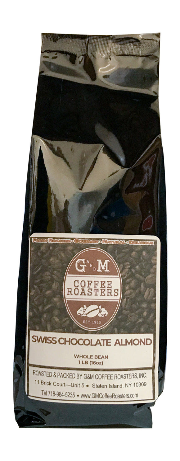 Swiss Chocolate Almond - 1lb. - Premium Flavored from G&M COFFEE ROASTER, INC - Just $12.00! Shop now at G&M COFFEE ROASTER, INC